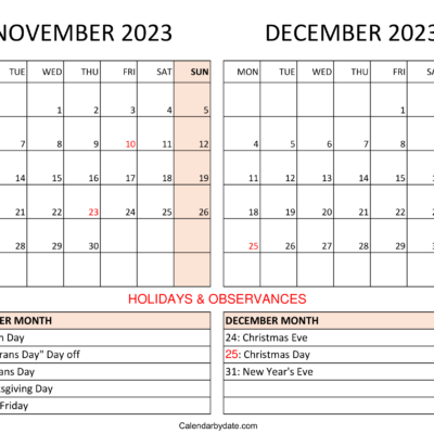 The November December 2023 US Calendar Holidays is a helpful tool to keep you organized. It provides section for you to write down important things you need to remember.