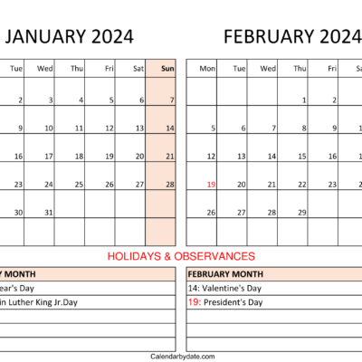 The January February 2024 US Calendar Holidays is a helpful tool to keep you organized. It provides section for you to write down important things you need to remember.