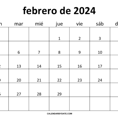 Calendario febrero 2024 peru