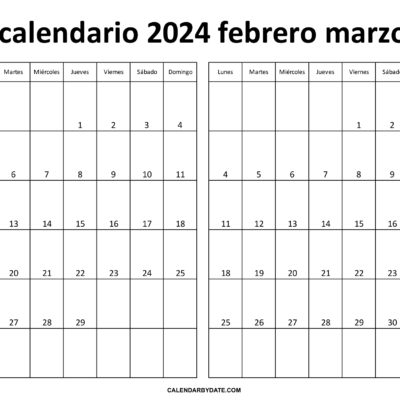 calendario 2024 febrero marzo