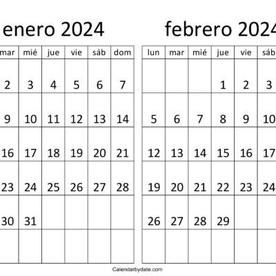 calendario de enero febrero 2024